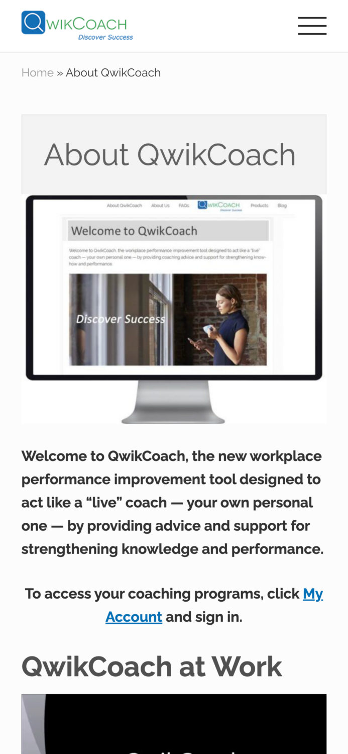 qwikcoach start here mobile image