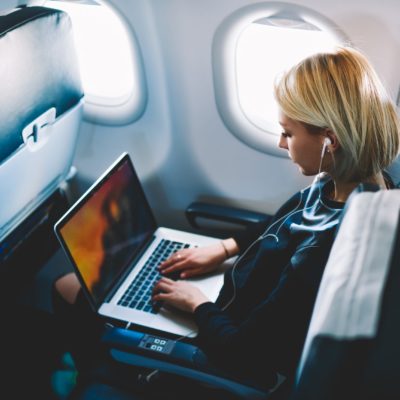 blogger on plane