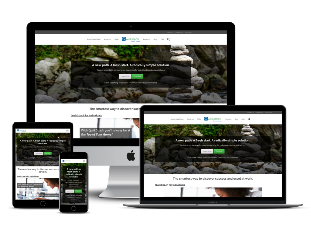 screenshot of QwikCoach web design