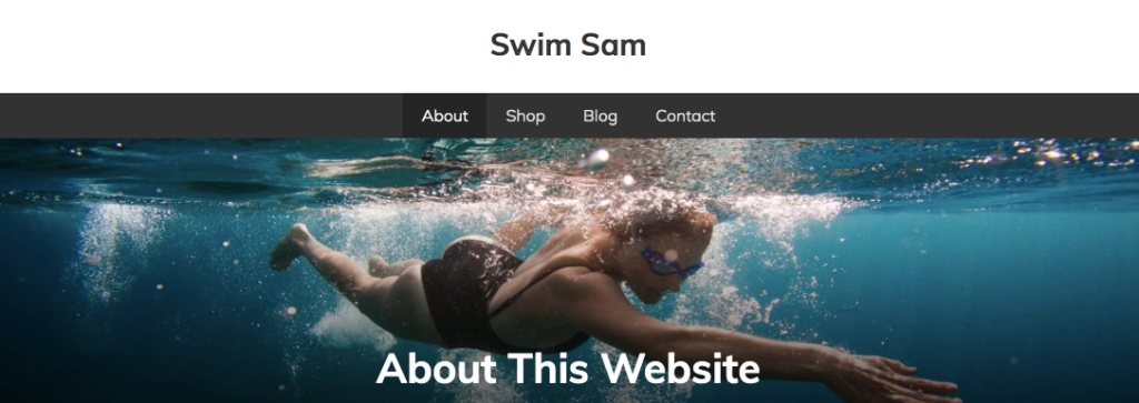 Horizontal swimmer desktop banner image