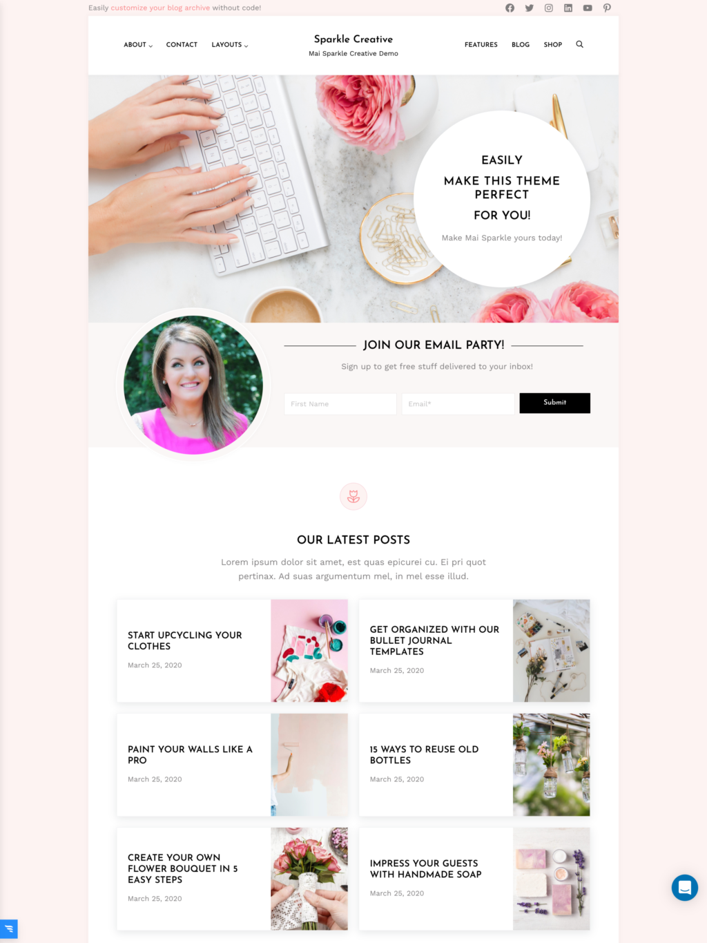 Mai Sparkle Creative Theme mockup