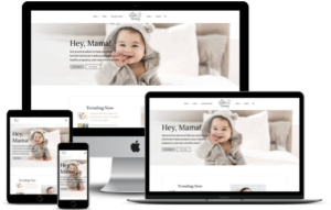 Gentle Nursery website mockup displayed on a desktop, laptop, tablet, and mobile phone