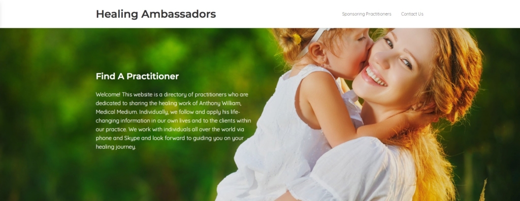 Healing Ambassadors website header