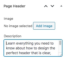 Page header description field