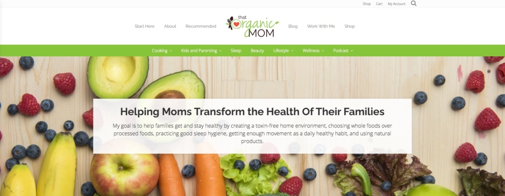 That Organic Mom website header