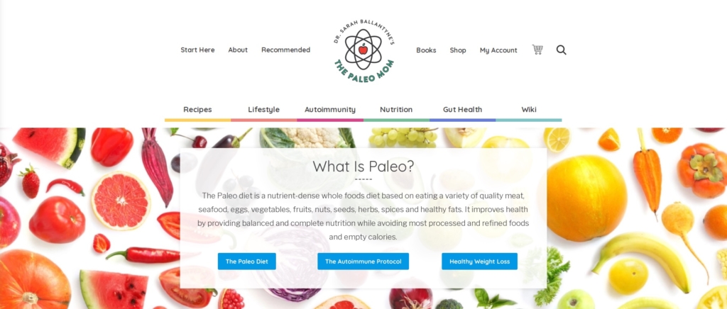 The Paleo Mom website header