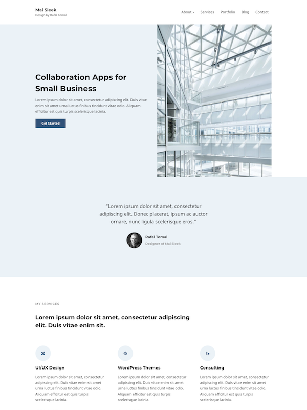 Demo Image of a Mai Sleek corporate page