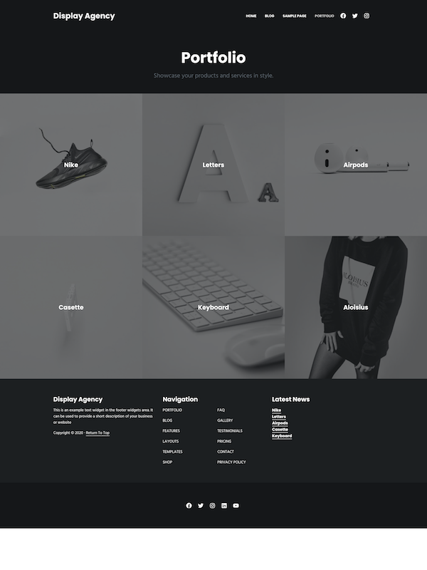 Demo image of Mai Display Agency portfolio page