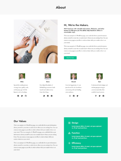 Mai Pure About Landing Page