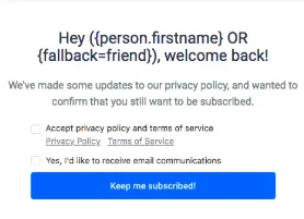 screen shot asking for marketing consent