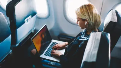 blogger on plane