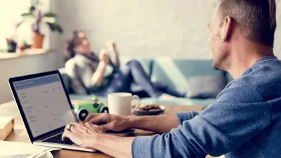couple together computer open
