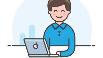 Avatar of a male blogger using a Mac laptop