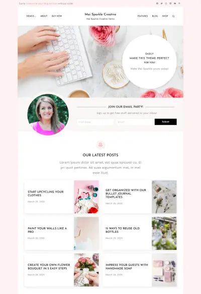 Mai Sparkle Creative Theme Mockup