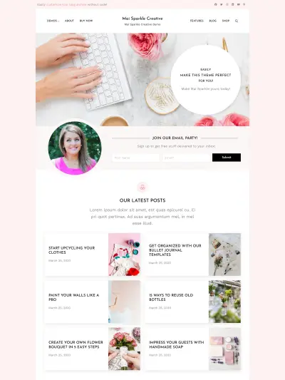 Mai Sparkle Creative Theme Mockup