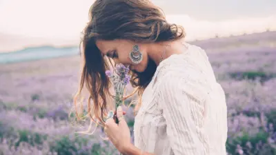 natural beauty woman in lavender field