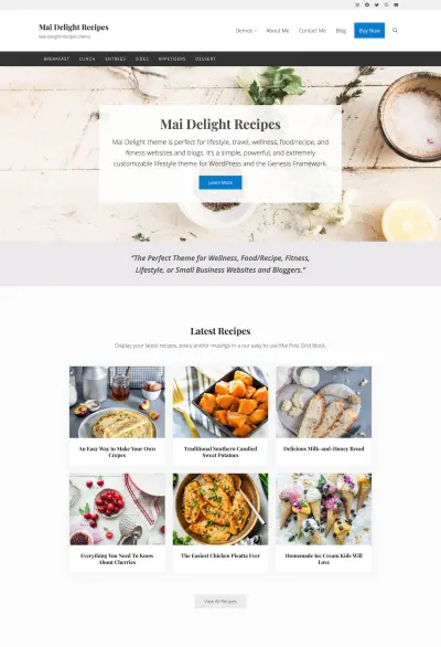 Mai Delight Theme Screen Mockup