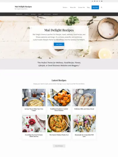 Mai Delight Theme Screen Mockup
