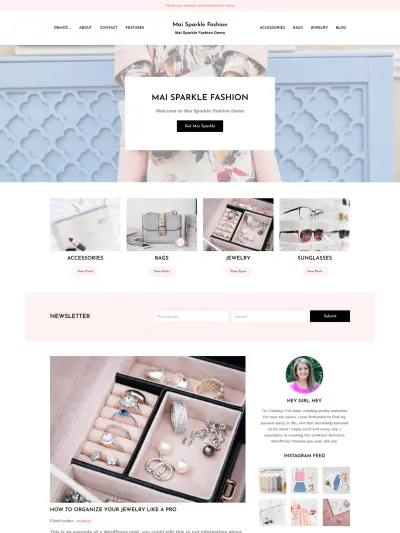 Mai Sparkle Fashion Theme Mockup
