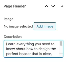 Page header description field