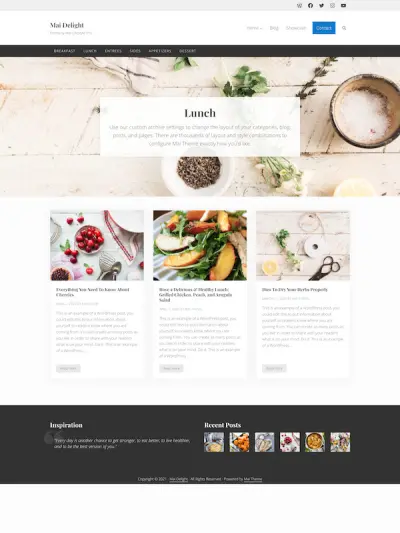 Demo image of a Mai Delight Recipes category page