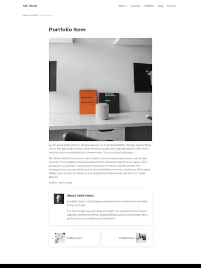 Demo Image of a Mai Sleek Portfolio Item page