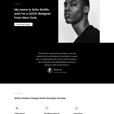 Demo Image of a Mai Sleek freelance page