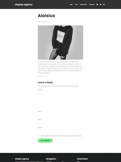 Demo image of a Mai Display Agency response page