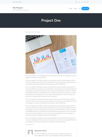 Demo image of a Mai Prosper Corporate page