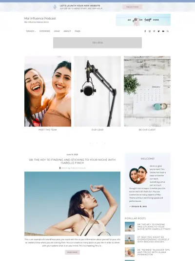 Mai Influence Podcast Theme Screen Mockup