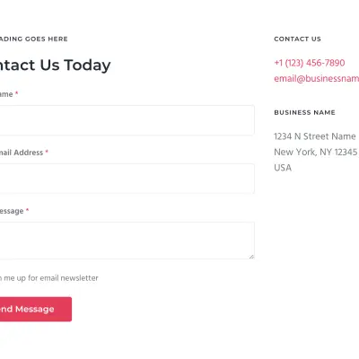 Contact form with Mai Columns section
