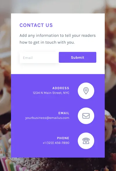 Contact form section