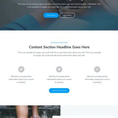Course landing page layout
