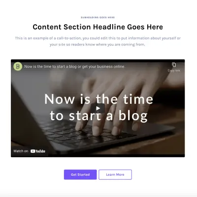 CTA with video section