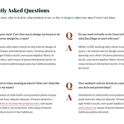 FAQ Mai Columns block