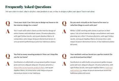 FAQ Mai Columns block
