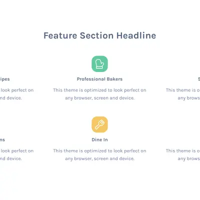 Feature with Mai Icons section