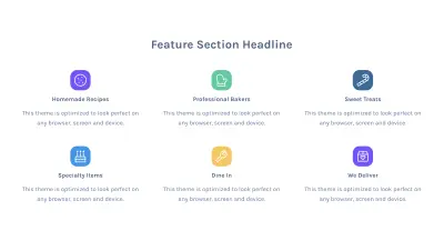 Feature with Mai Icons section