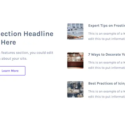 Feature with Mai Post Grid section