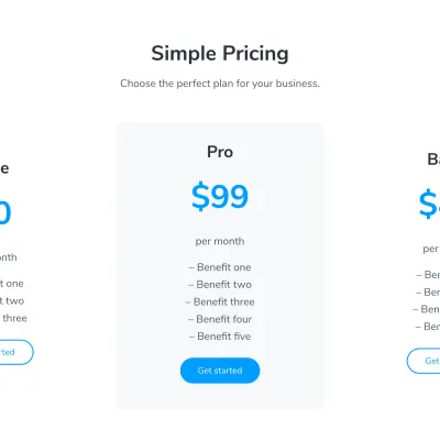 pricing table example