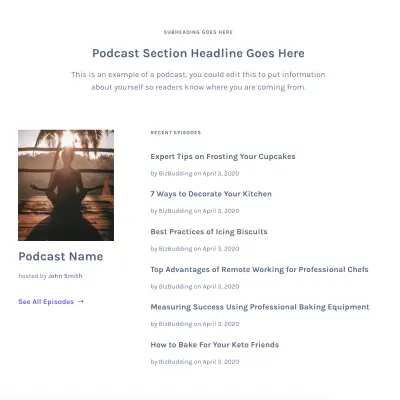 Postcast section with Mai Post Grid block