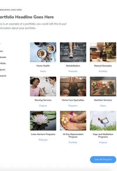 Portfolio section with Mai Post Grid