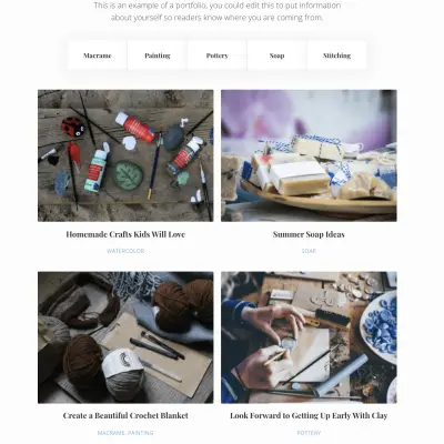 Portfolio section with Mai Post and Term Grids