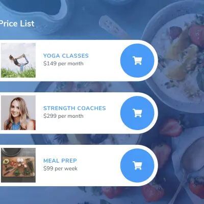 Pricing table with Mai Columns section
