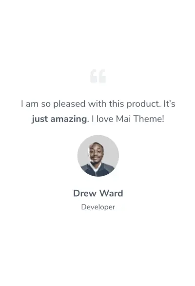 Testimonial with Mai Columns block