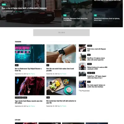 Mai Exclusive News demo homepage