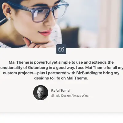 Mai Testimonials section