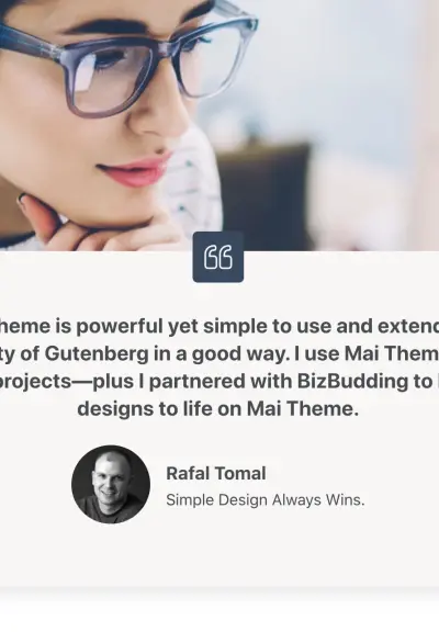 Mai Testimonials section