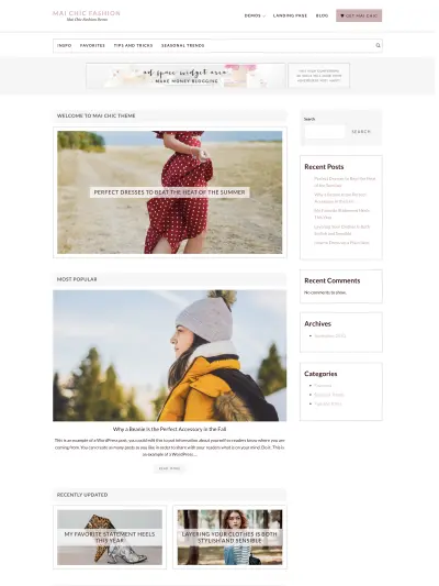 Mai Chic Fashion demo homepage