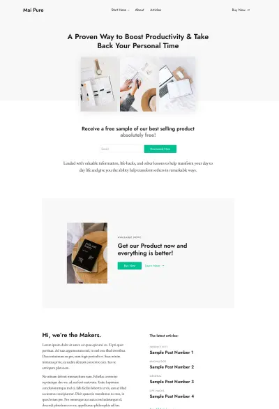 Mai Pure Creator demo homepage